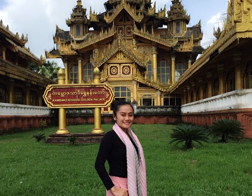 Hotgirl du lịch Nhật Thảo trẻ trung năng động tại Myanmar